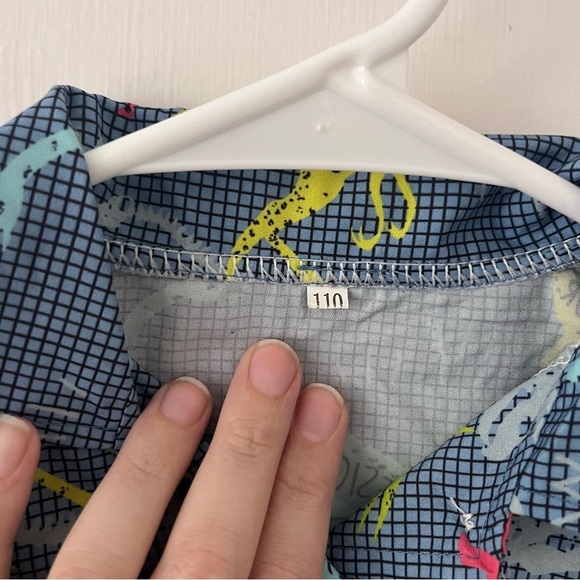 Dinosaur Bones Short Sleeve Button Down Boys 110 cm Blue Paleontology 4T - Picture 6 of 10